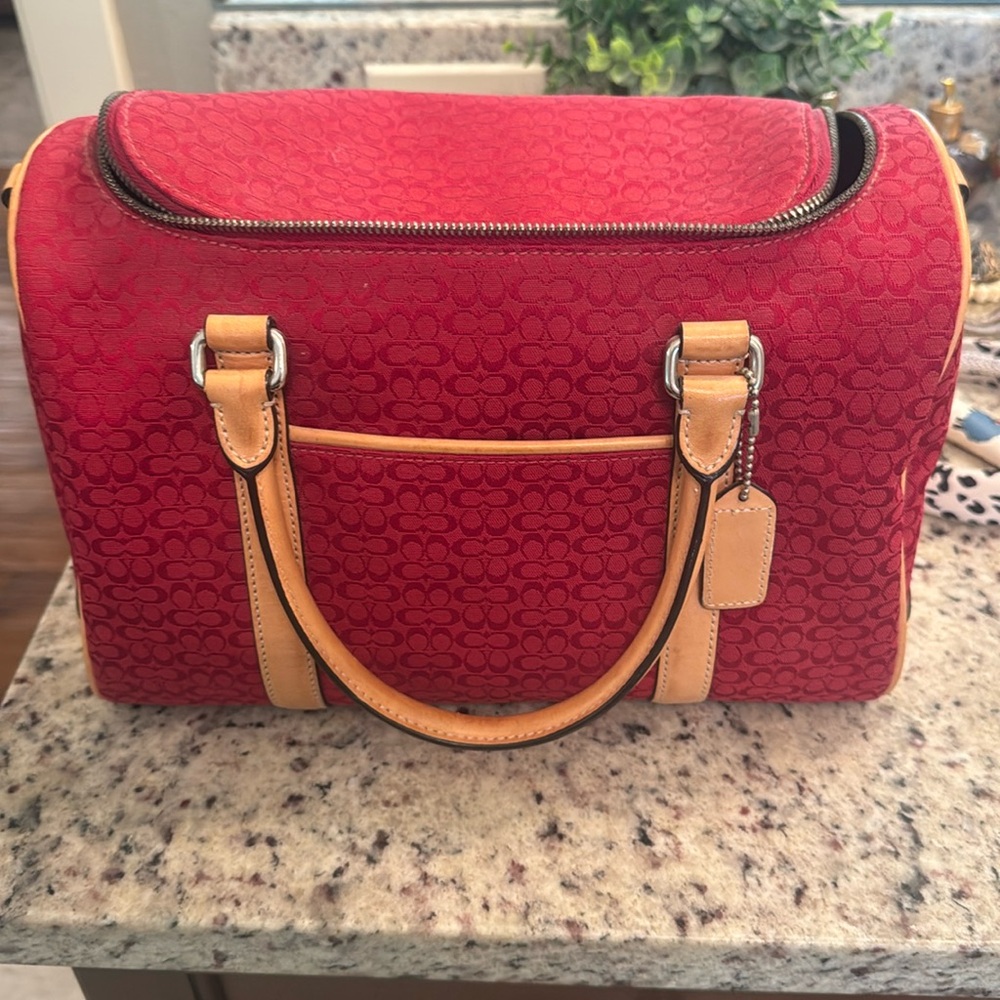 Red Vintage Coach Toiletries Bag